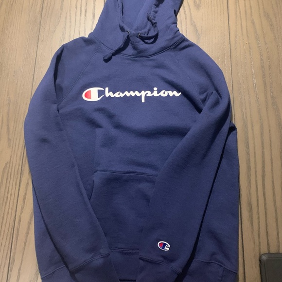 Dark Blue Champion Hoodie Worn once - Picture 1 of 2